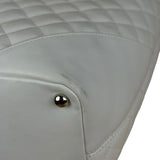 Chanel Vintage White Quilted CC Snake Cambon Ligne Tote 2004