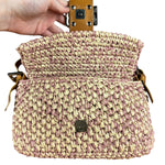 Fendi Raffia Crochet Baguette