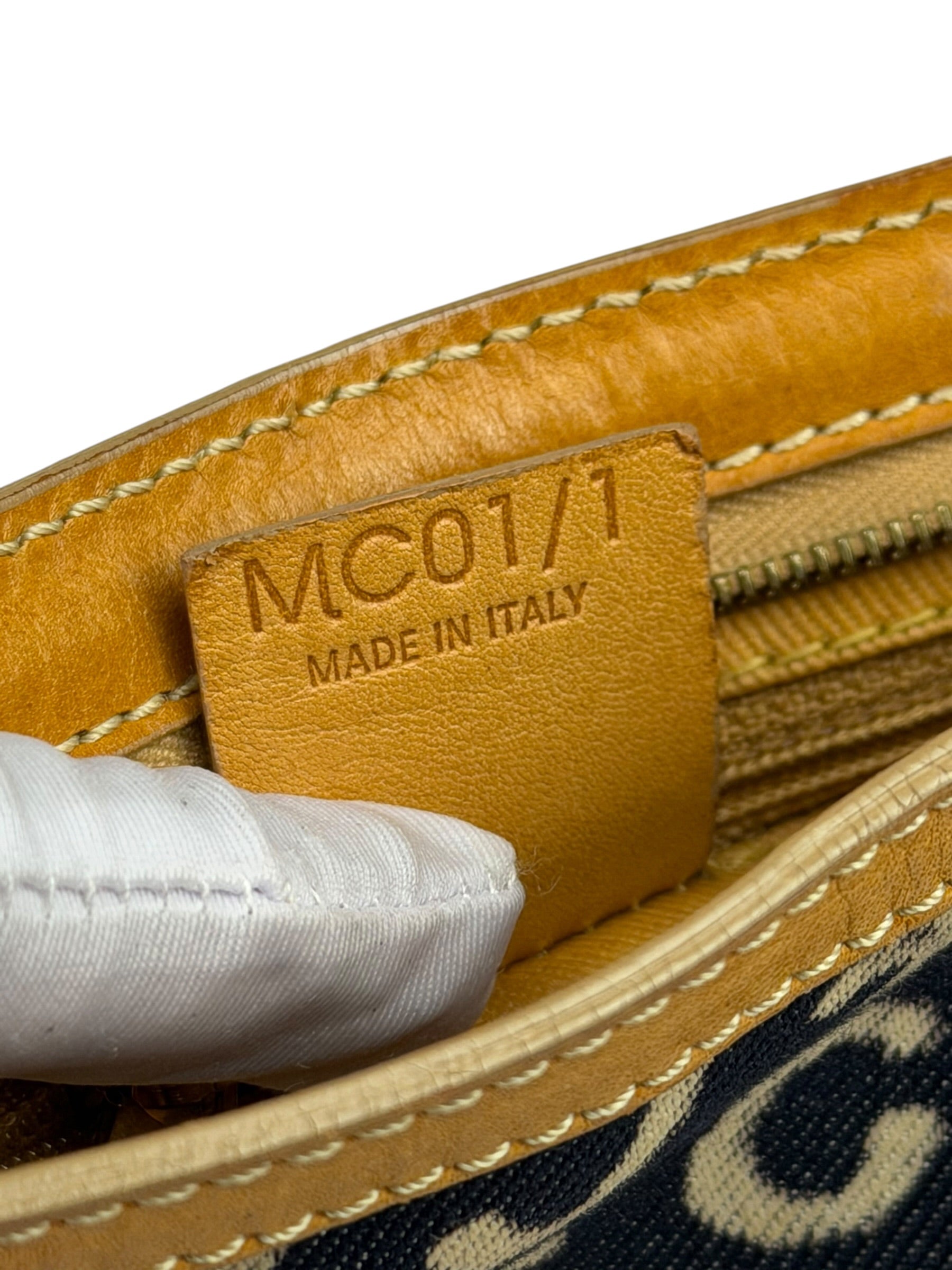 Celine Navy Denim/Leather Trim C Macadam Pochette