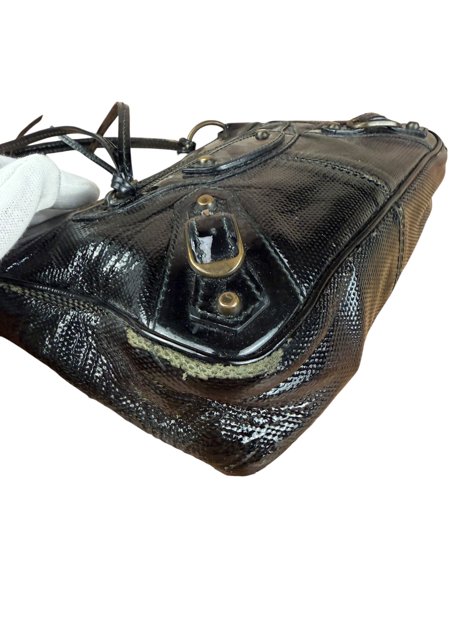 Balenciaga Black Leather Classic City Shoulder Bag