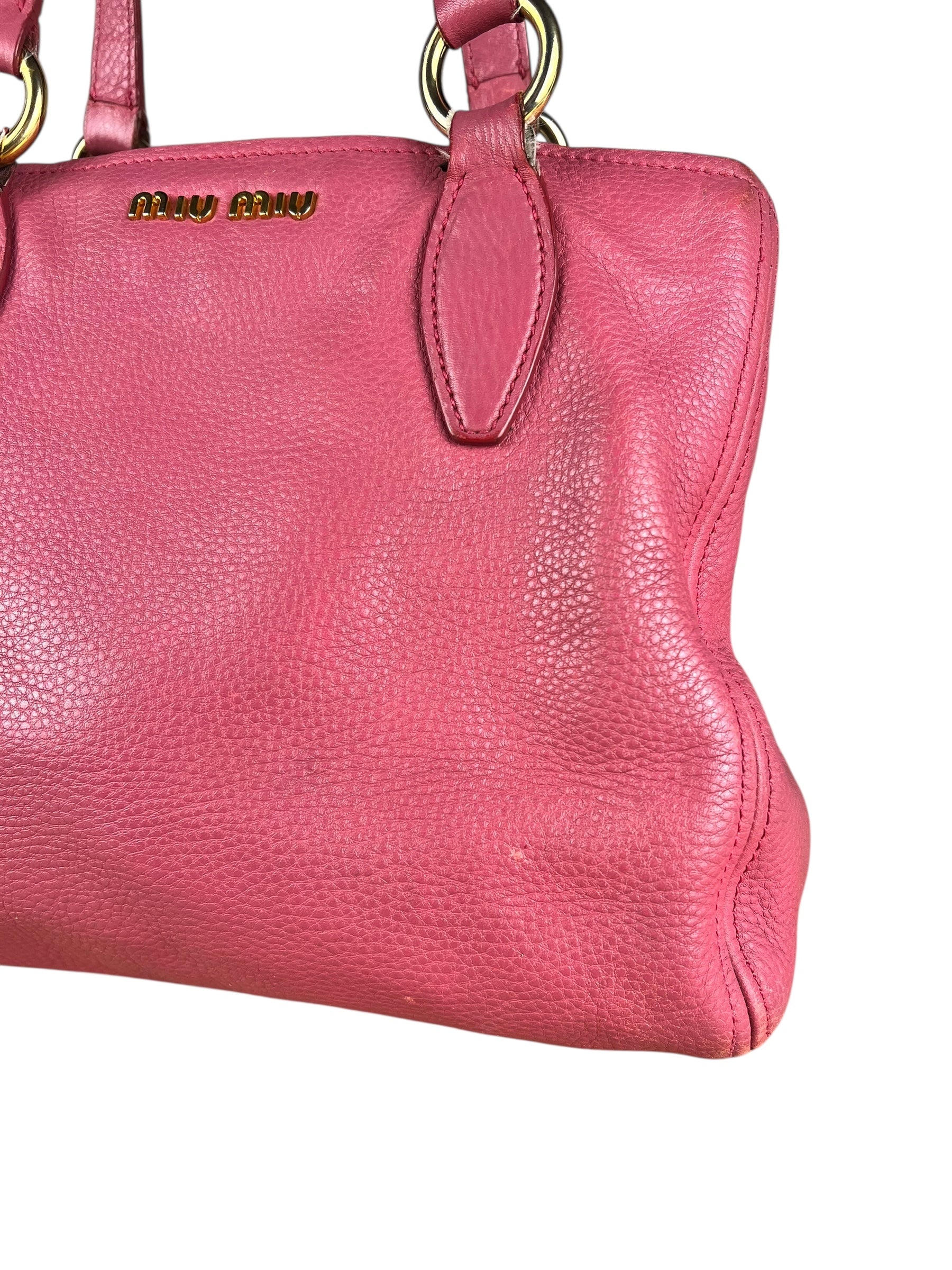 Miu Miu Pink Leather 2Way Tote Bag