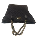 Gucci GG Black Canvas Capri Chain Tote Bag