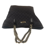 Gucci GG Black Canvas Capri Chain Tote Bag