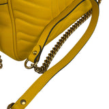 Gucci Bright Yellow GG Marmont Matelasse Shoulder Camera Bag