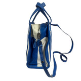 Balenciaga White/Blue Bazar Stripe Two-Way Tote Bag