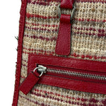 Prada Vintage Red Woven Tweed Zip Tote
