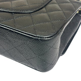 Chanel Black Quilted Caviar Double Flap Bag 2012