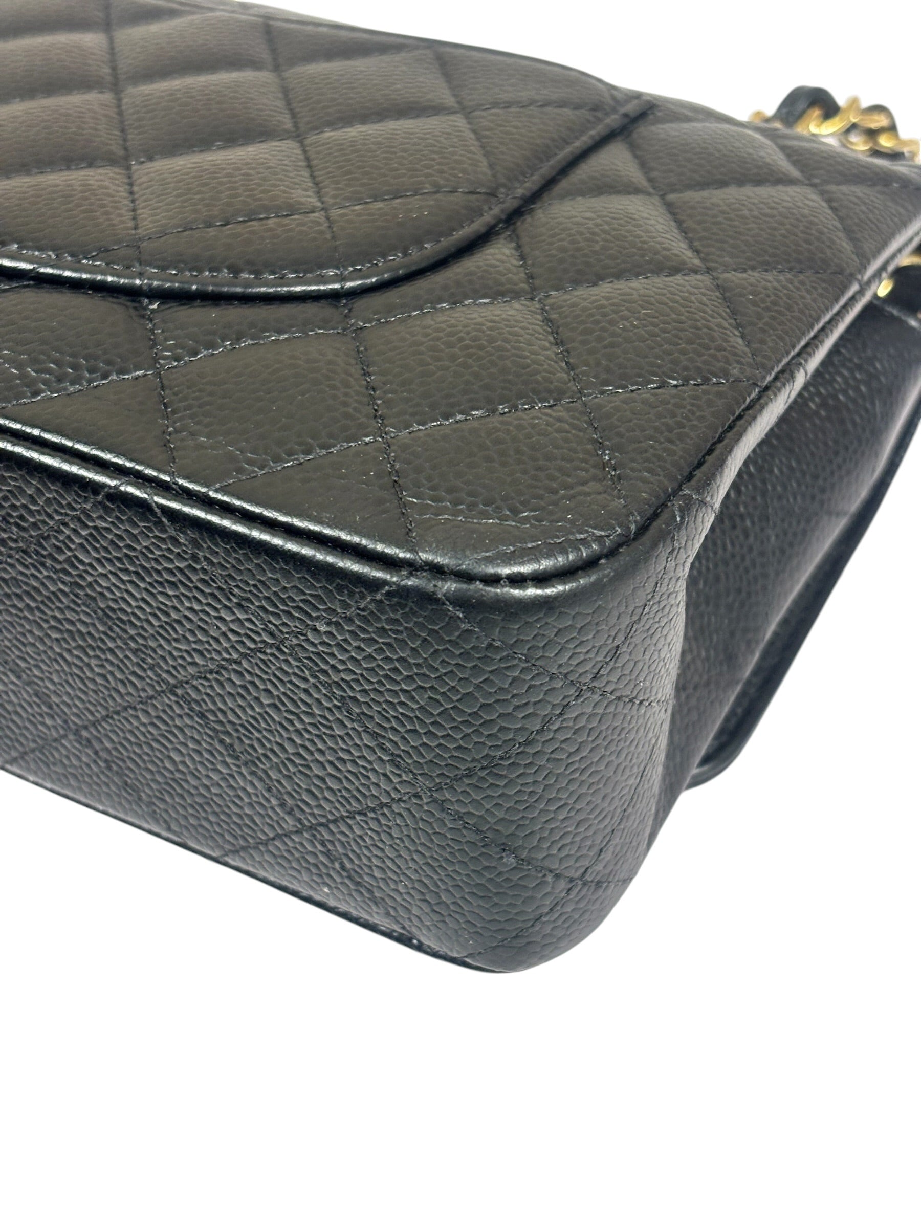 Chanel Black Quilted Caviar Double Flap Bag 2012