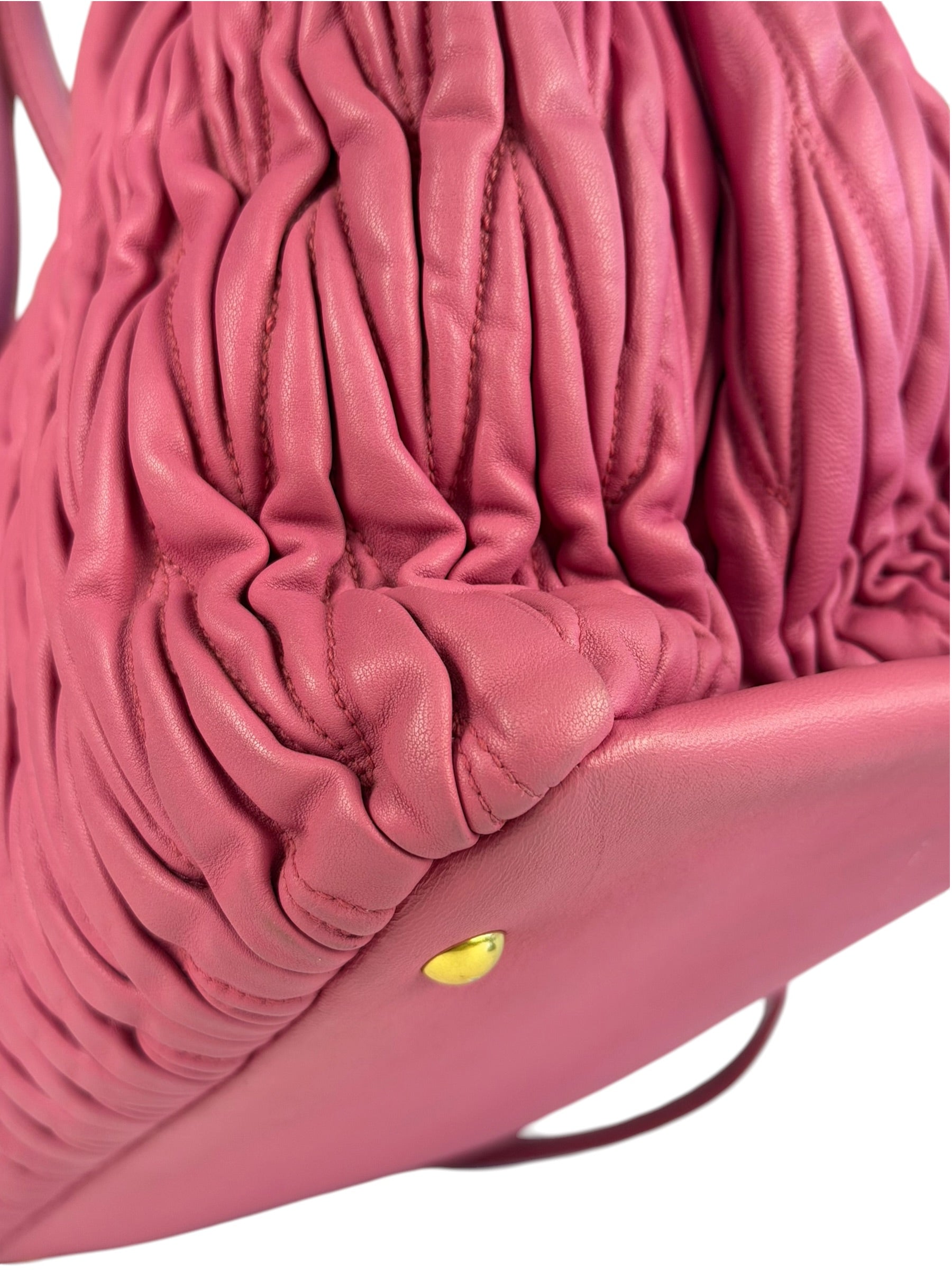 Miu Miu Pink Nappa Leather 2Way Tote Bag