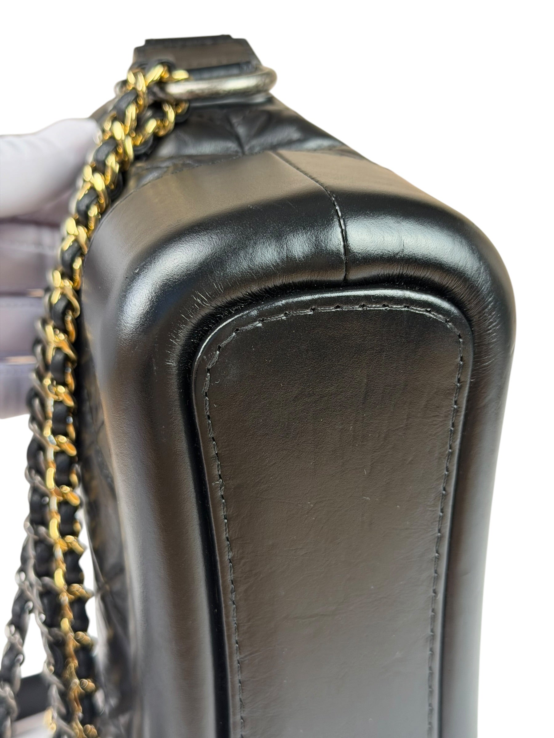 Chanel Black Quilted Leather Small Gabrielle Hobo Bag 2019