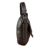 Fendi Selleria Brown Leather Stitched Baguette