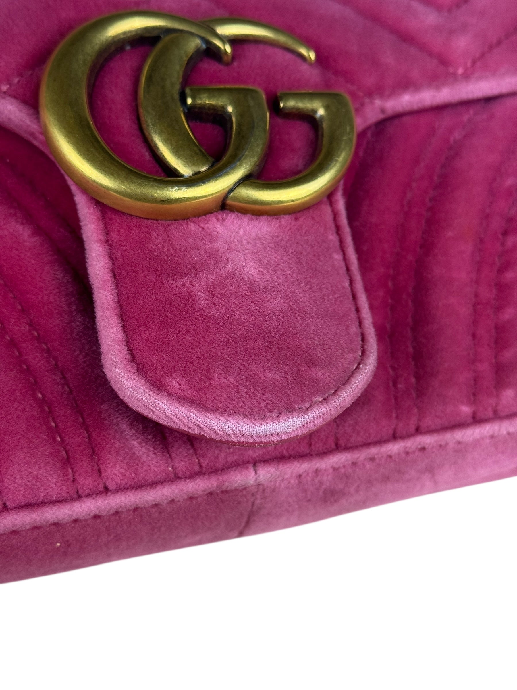 Gucci GG Marmont Pink Velour Chain Bag