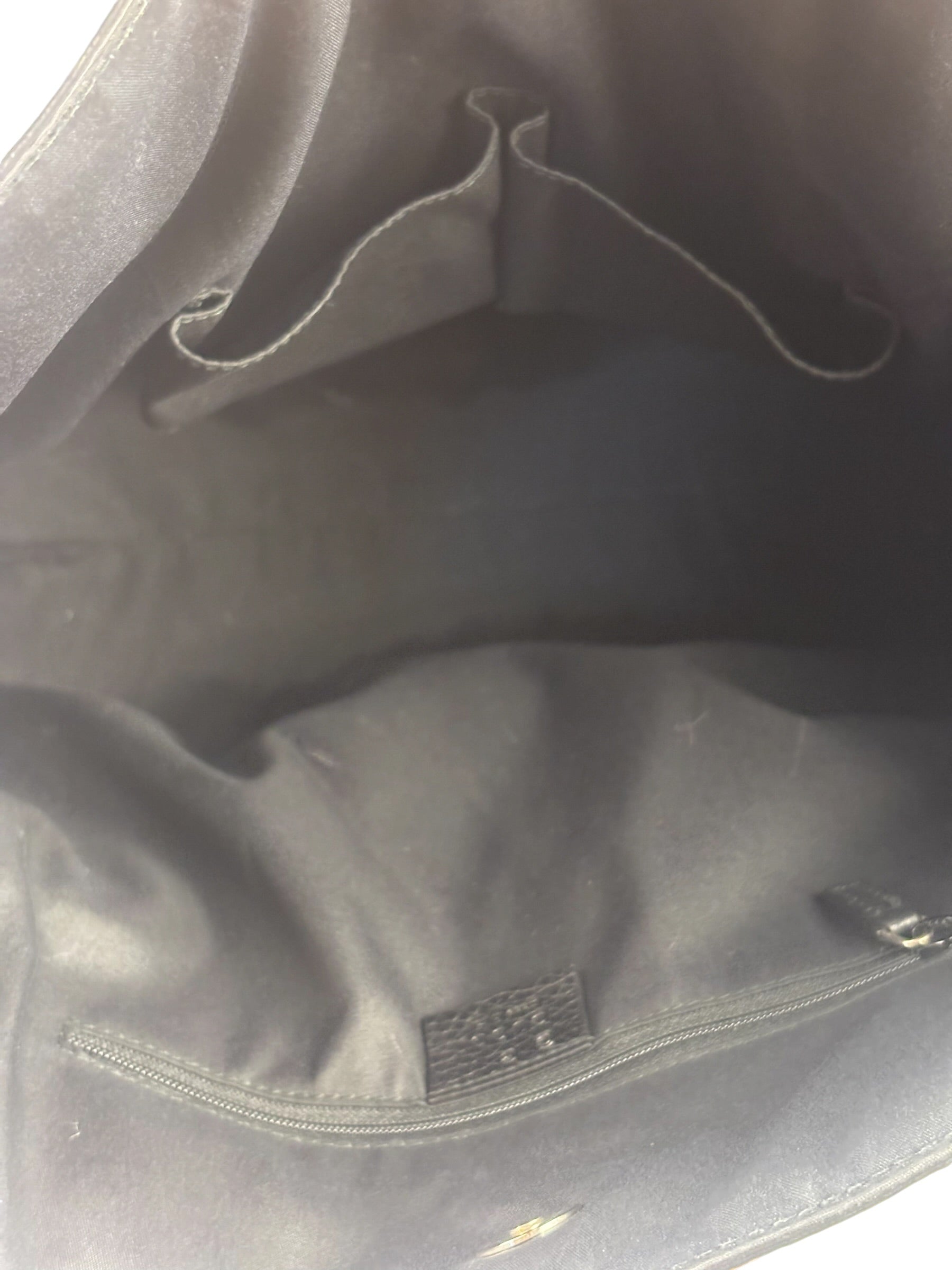 Gucci Red/Black Leather Trim GG Full Moon Tote