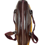 Prada Vintage Yellow/Burgundy Patent Leather Bowler Shoulder Bag