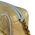 Chanel CC Patent Quilted Yellow Camera Bag 1991