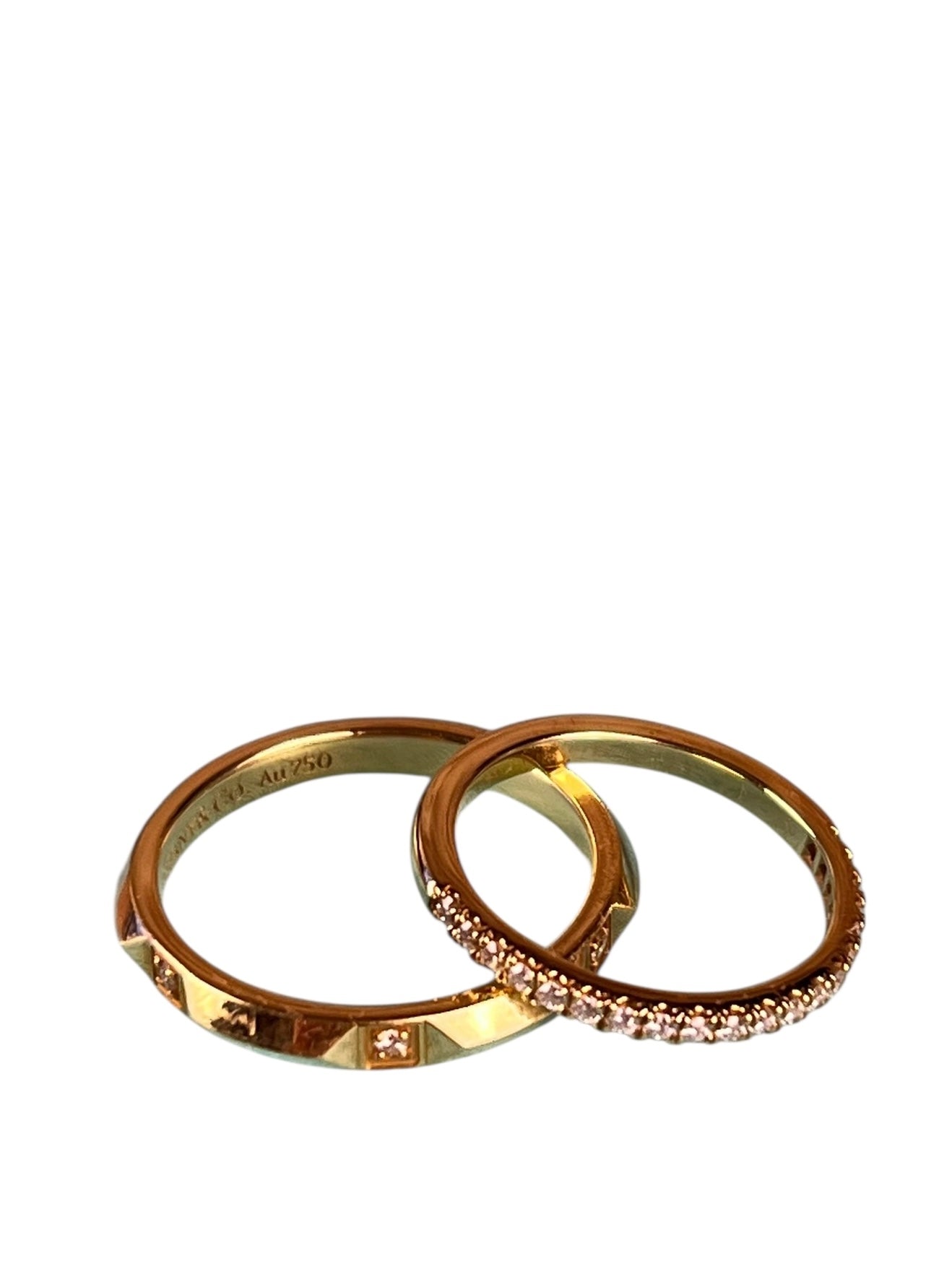 Tiffany & Co His & Hers Rings 18k Gold w/ Diamonds