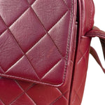 Chanel Vintage Burgundy Quilted Leather CC Camera Bag