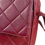 Chanel Vintage Burgundy Quilted Leather CC Camera Bag