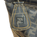 Fendi Vintage Two-Tone Leather Zucchino Messenger/Shoulder Bag