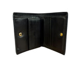Fendi Black Leather Bifold Compact Wallet