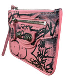 Balenciaga Pink Grafitti Le City Zip Wallet