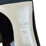 Miu Miu Black Patent Crystal Embellished Pumps