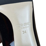 Miu Miu Black Patent Crystal Embellished Pumps