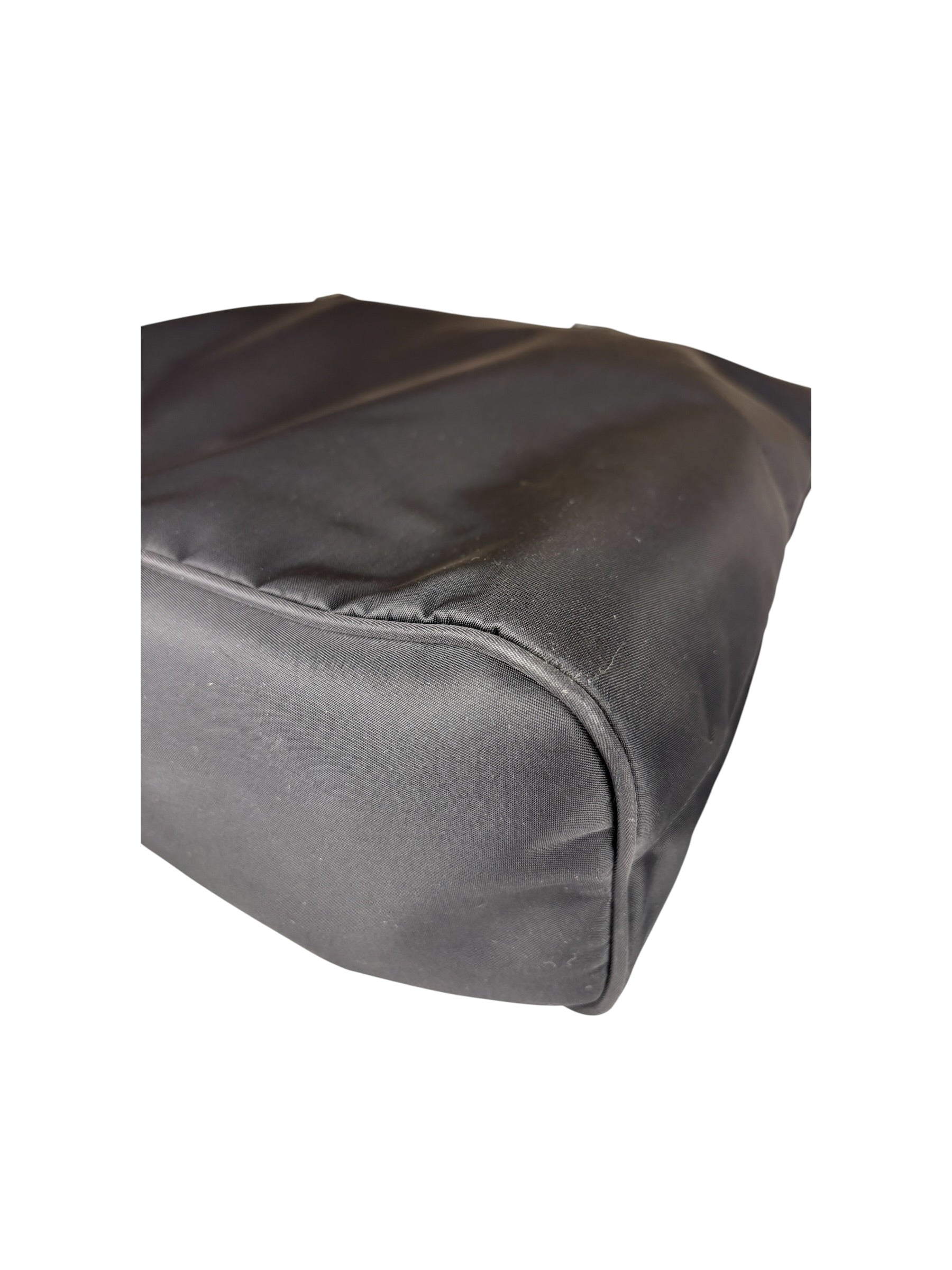 Fendi Vintage Black Nylon Leather Trim FF Roll Tote Bag