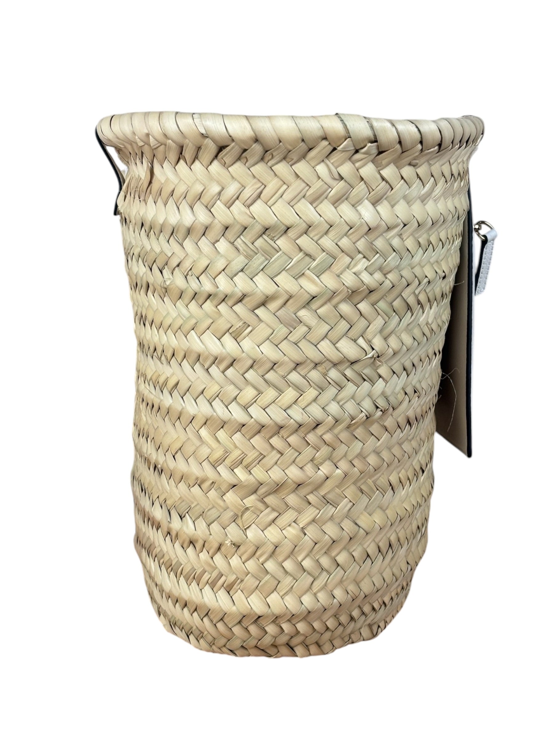 Versace Large White Raffia/Leather Shoulder Tote