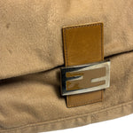 Fendi Brown Leather Trim/Wool Mamma Baguette