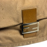 Fendi Brown Leather Trim/Wool Mamma Baguette