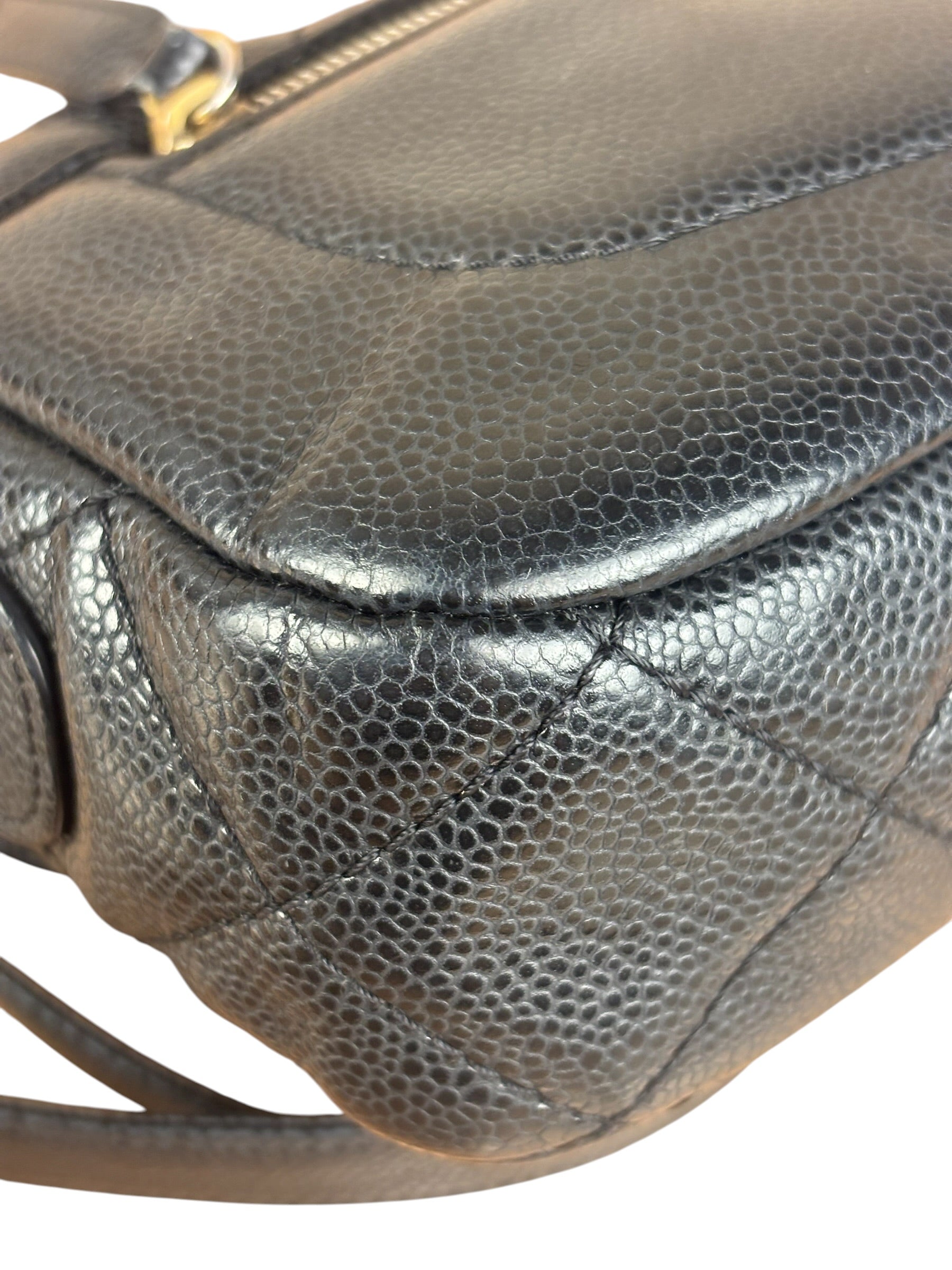 Chanel Black Caviar Quilted Leather Mini Square Flap Bag 2021