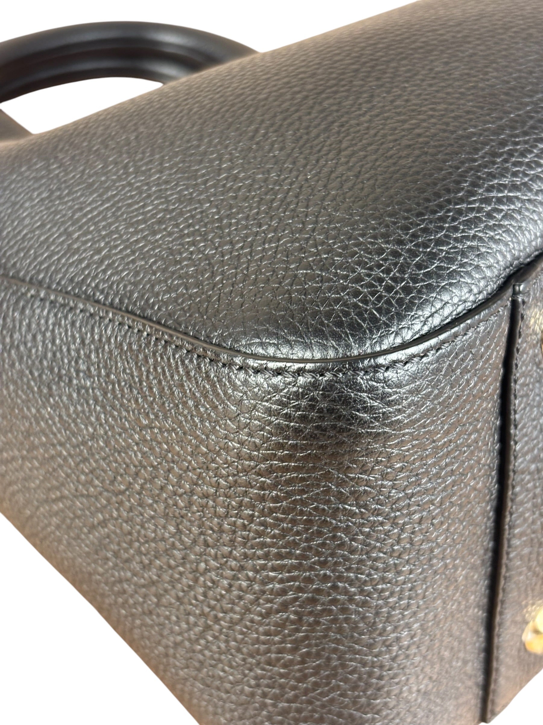 Fendi Black Leather Small FF Tote Two-Way Bag