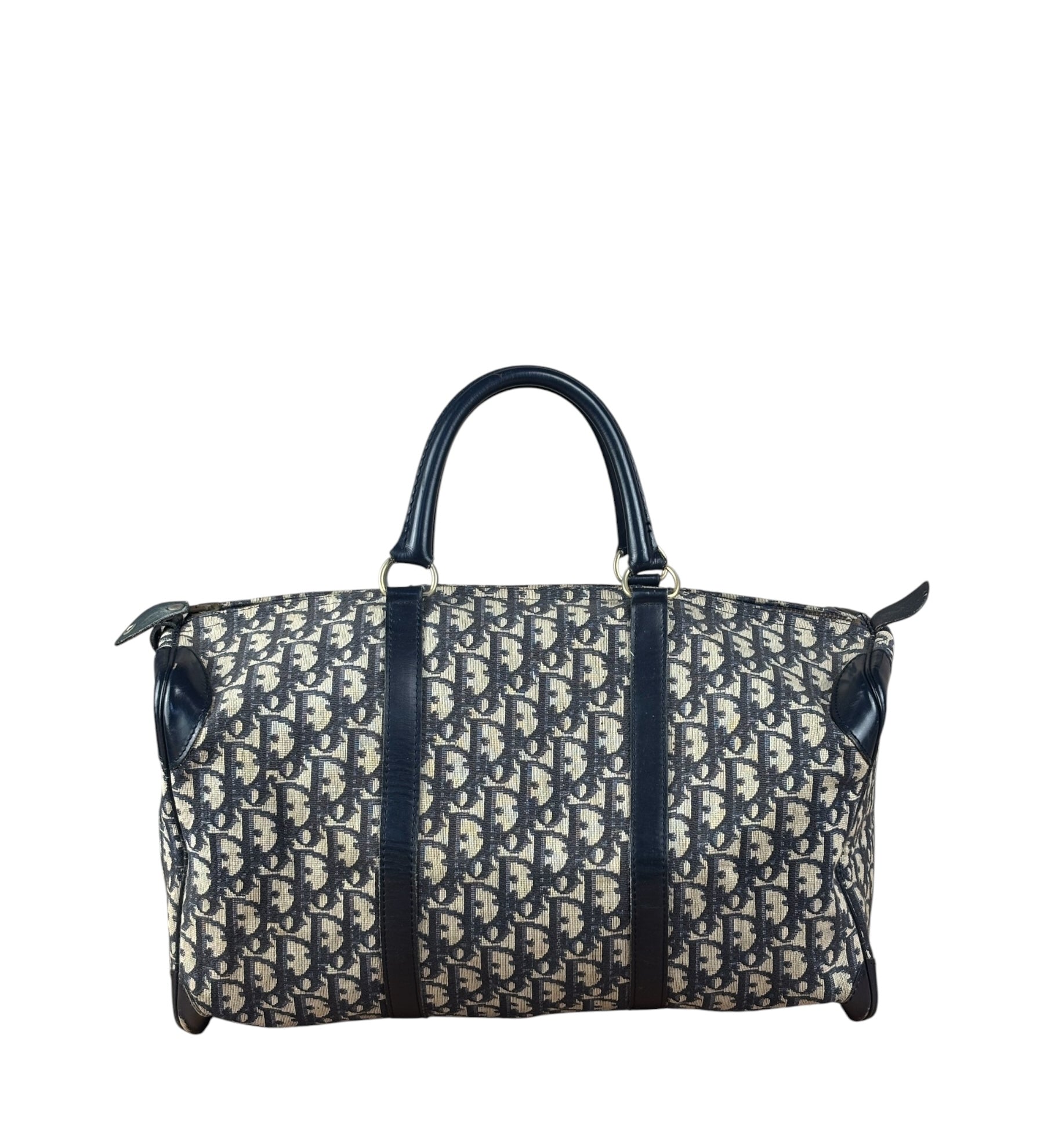 Christian Dior Vintage Navy Blue Trotter Boston Bag