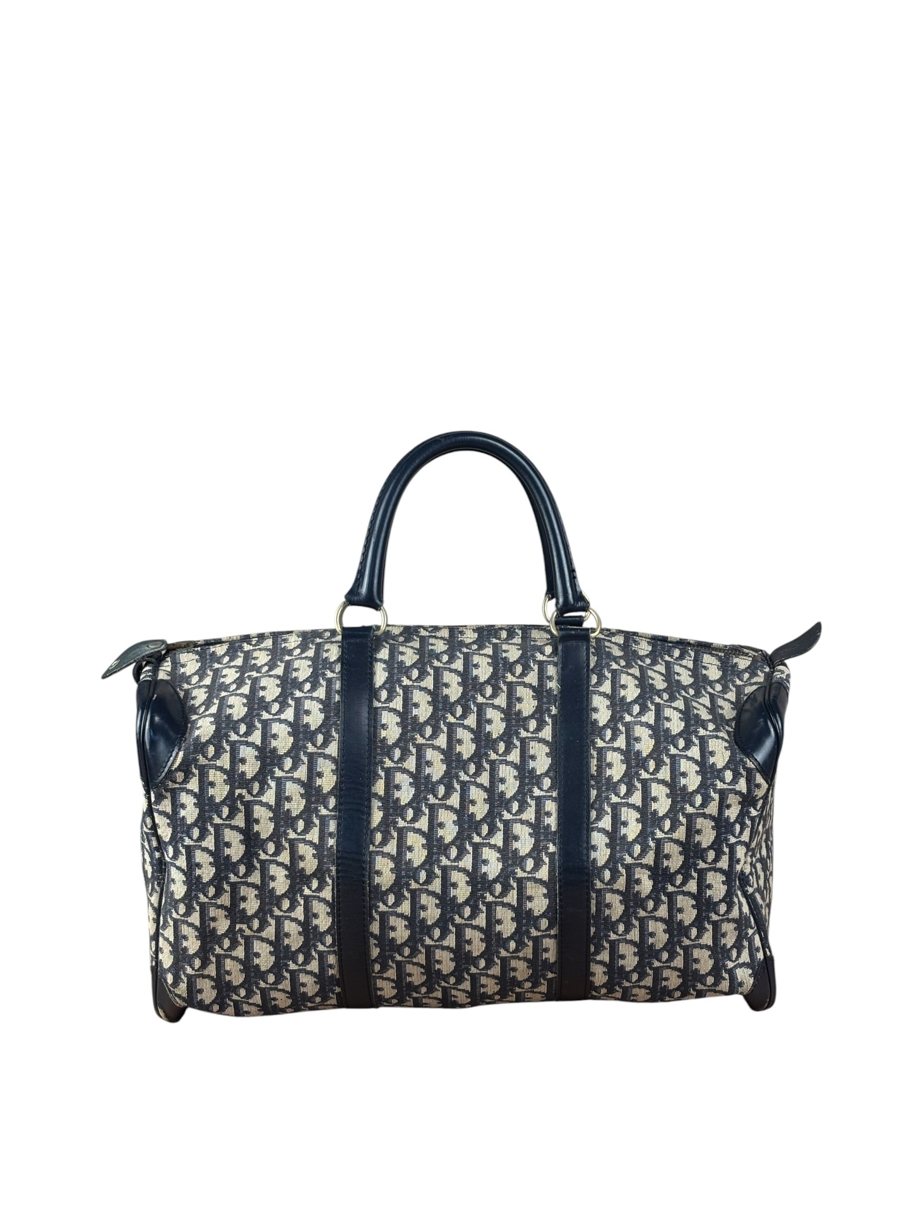 Christian Dior Vintage Navy Blue Trotter Boston Bag
