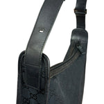 Gucci Vintage Black GG Canvas Shoulder Bag