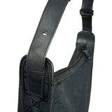 Gucci Vintage Black GG Canvas Shoulder Bag