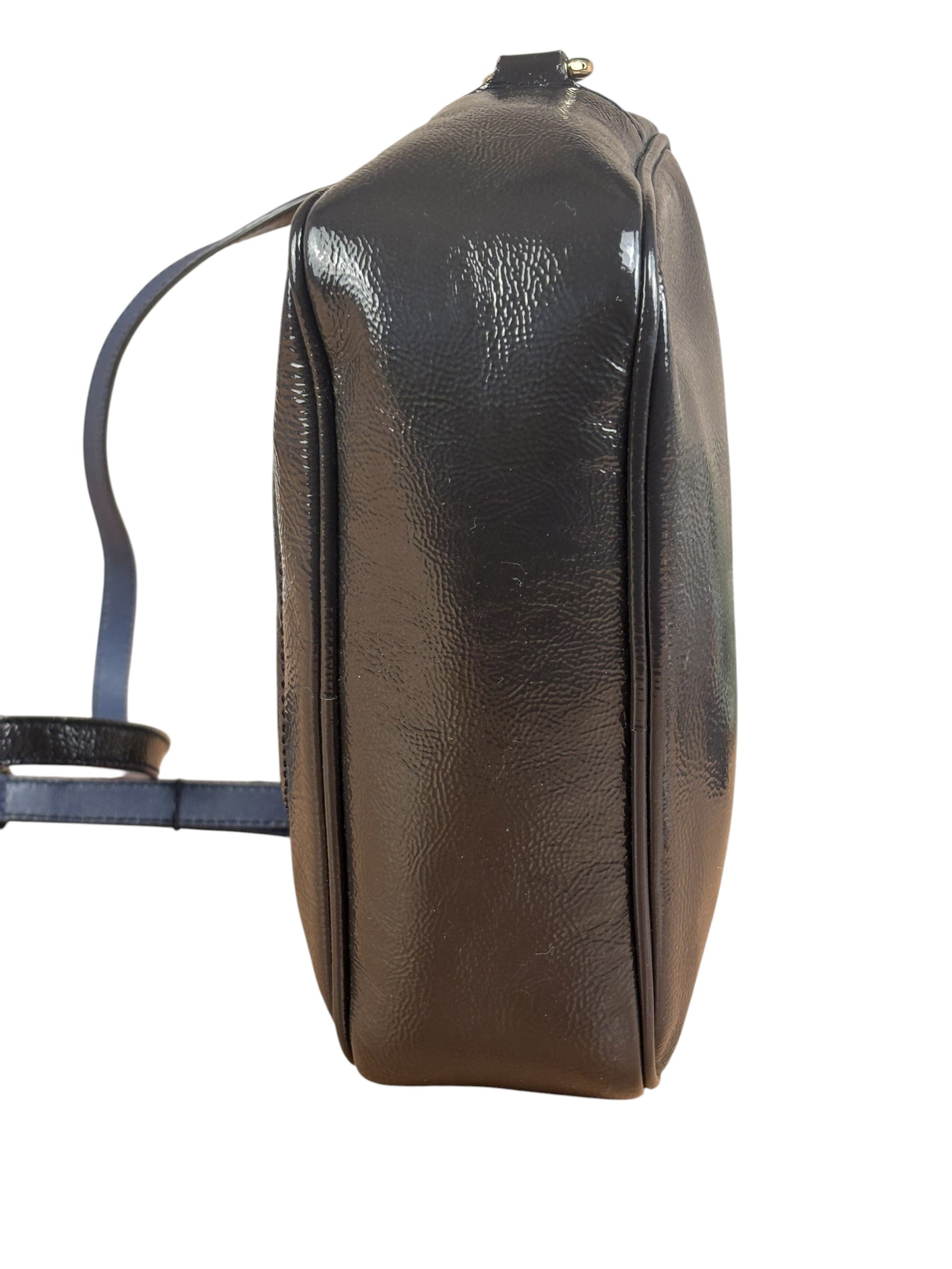 Gucci Glossy Grey Patent Leather Soho Disco Crossbody Bag
