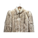 Imagnin Vintage Beige/Cream Rabbit Fur Coat