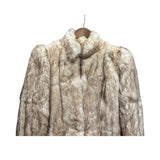 Imagnin Vintage Beige/Cream Rabbit Fur Coat