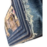 Chanel Blue Denim/Leather Trim Patchwork Boy Flap Bag 2014