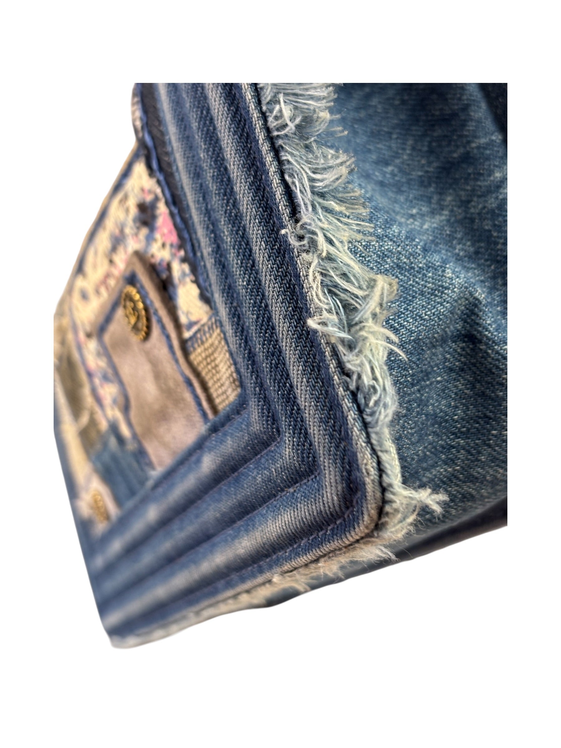 Chanel Blue Denim/Leather Trim Patchwork Boy Flap Bag 2014