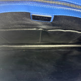 Prada Blue Saffiano Leather 2Way Briefcase Bag