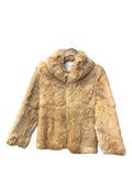 Vintage Nouerue Golden Brown Rabbit Stars Liner Fur Coat