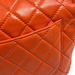 Chanel Orange Quilted Lambskin Flap Bag 2008