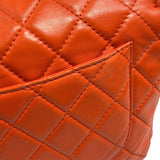 Chanel Orange Quilted Lambskin Flap Bag 2008