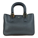 Fendi Black Leather Small FF Tote Two-Way Bag