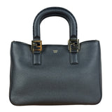 Fendi Black Leather Small FF Tote Two-Way Bag