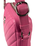 Chanel Pink Chevron Leather Promenade Chain Shoulder Bag 2018