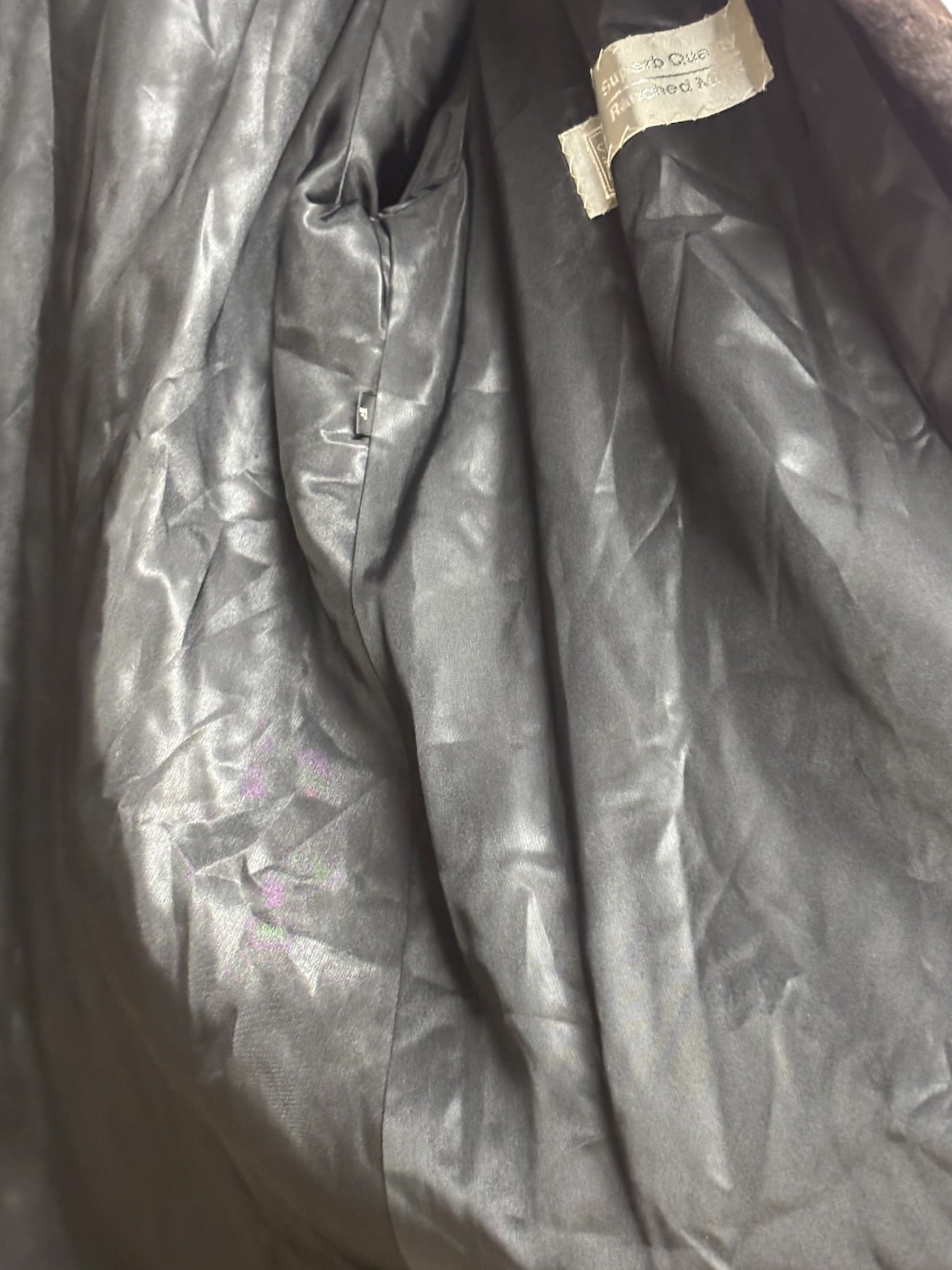 Saga Purple Ranched Mink Fur Long Coat